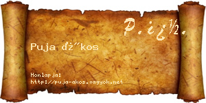 Puja Ákos névjegykártya
